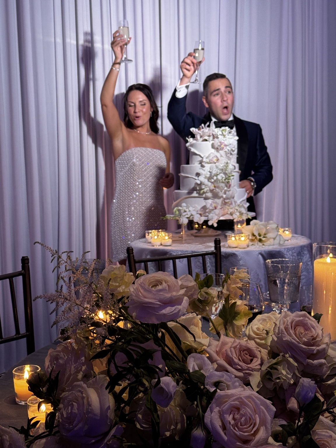 Matt and Livvy celebrating their wedding